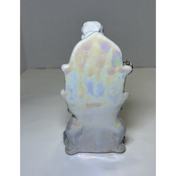 Vintage Victorian/Colonial Iridescent Porcelain Couple Having Tea (3 Pc Set) - Picture 5 of 14